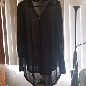 Grey hi low thin shirt